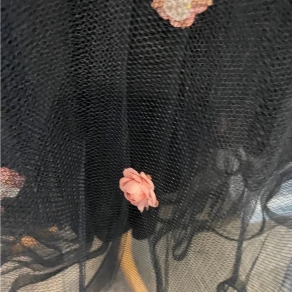 Robert Link By Fazzi California Black Pink Floral Lace Prom Dresses, Size XS - Picture 7 of 11